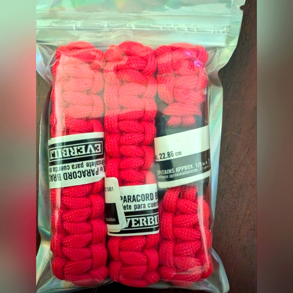 3 Red Paracord Bracelet by Everbilt